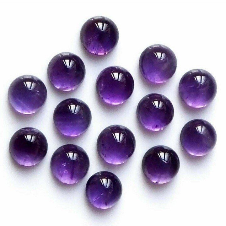 Natural Purple Amethyst Round Shape Cabochon Gemstone for Jewelry Like Rings,