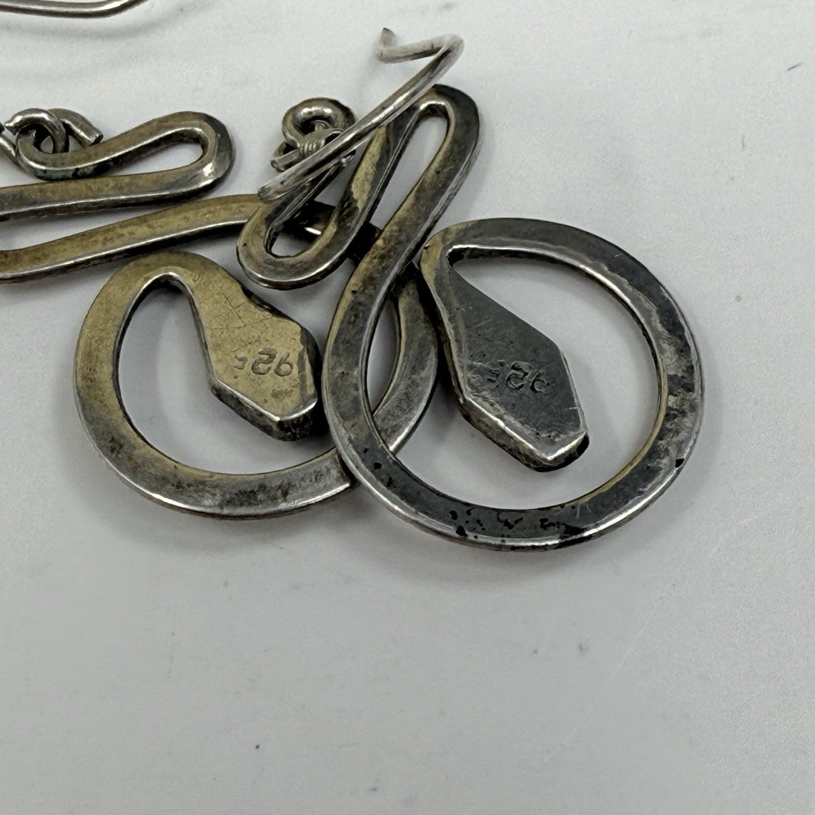 Vintage 925 Sterling Snake Serpent Gothic Dangle Earrings 3.2 grams