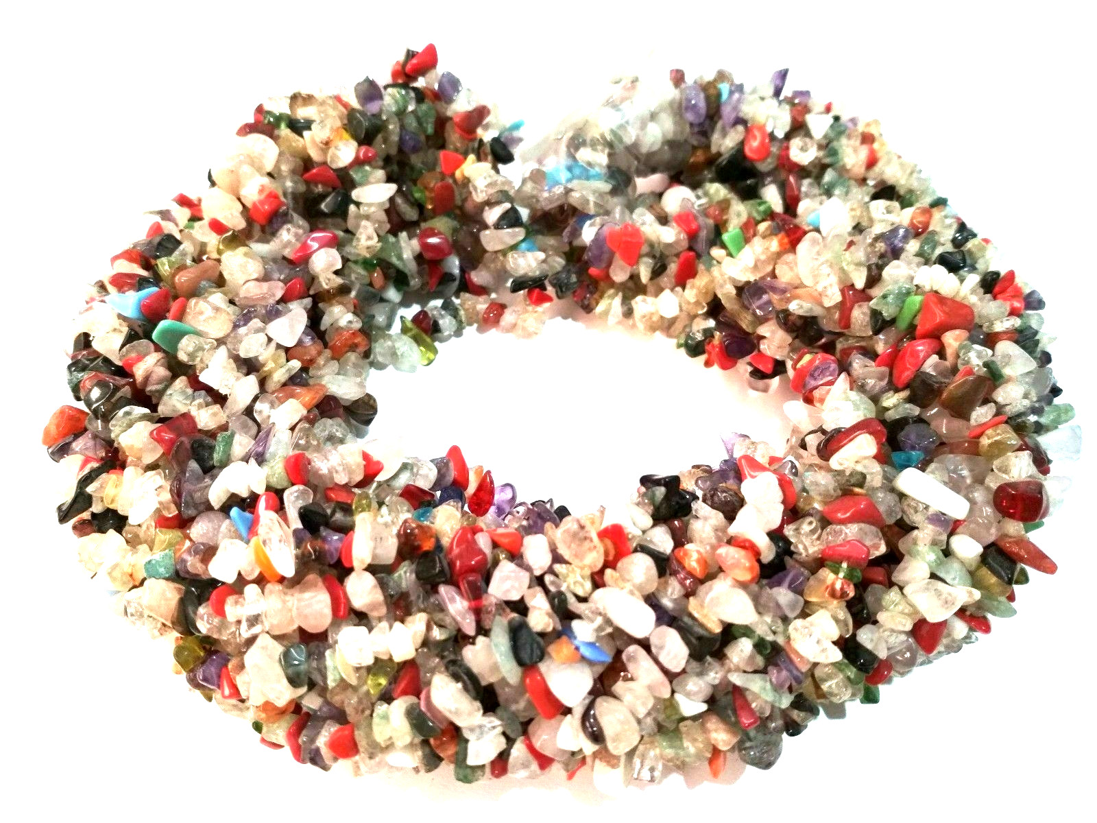 Multi Disco Quartz Chip 4-6mm Smooth Handmade Gemstone Beads 34″Inch 1 Strands