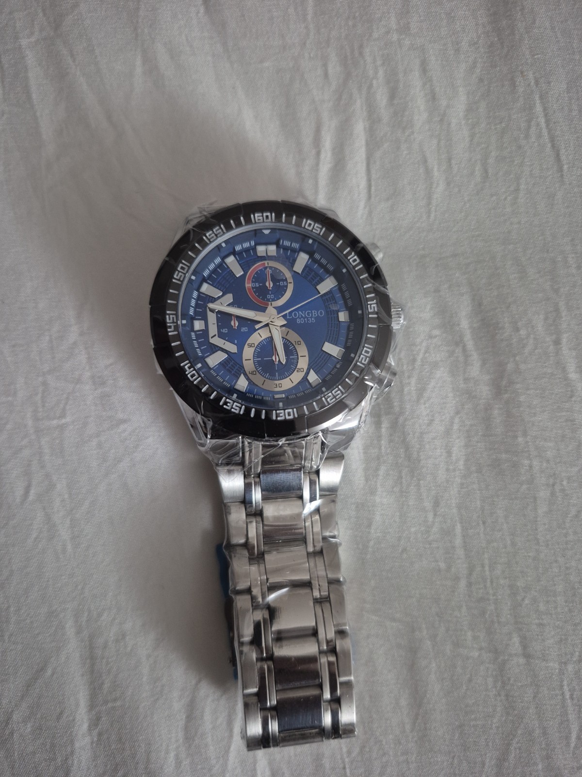 LONGBO Blue Business Casual Stainless Steel Decorative Sub dials Big Blue Watch
