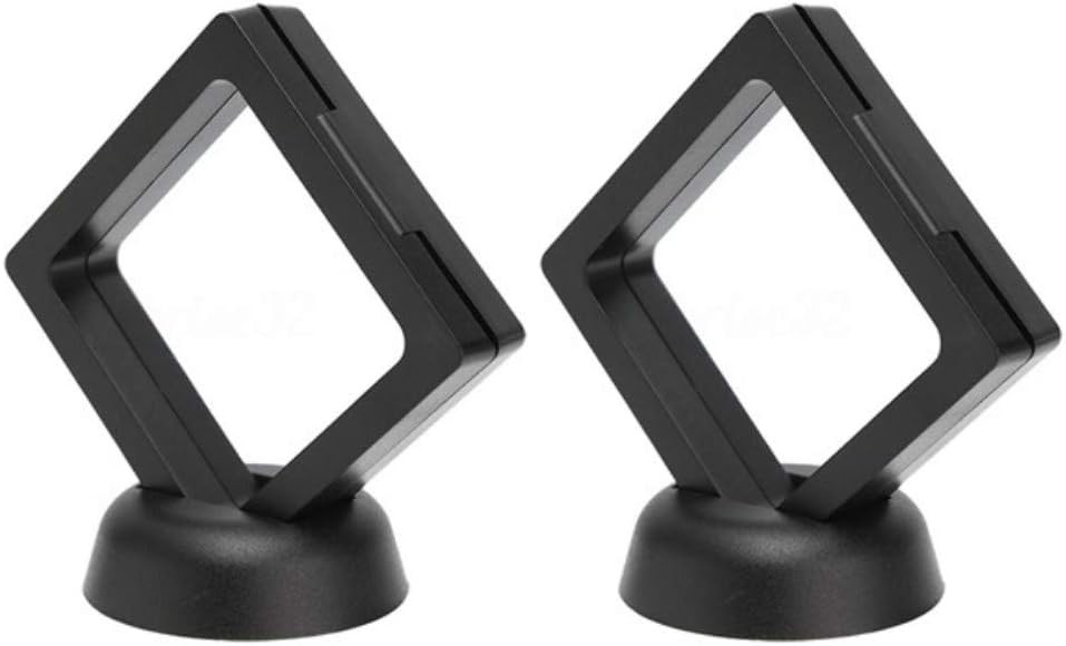 3D Floating Coins Display Frame Stand Holder Case Box For Jewelry Rings Earrings