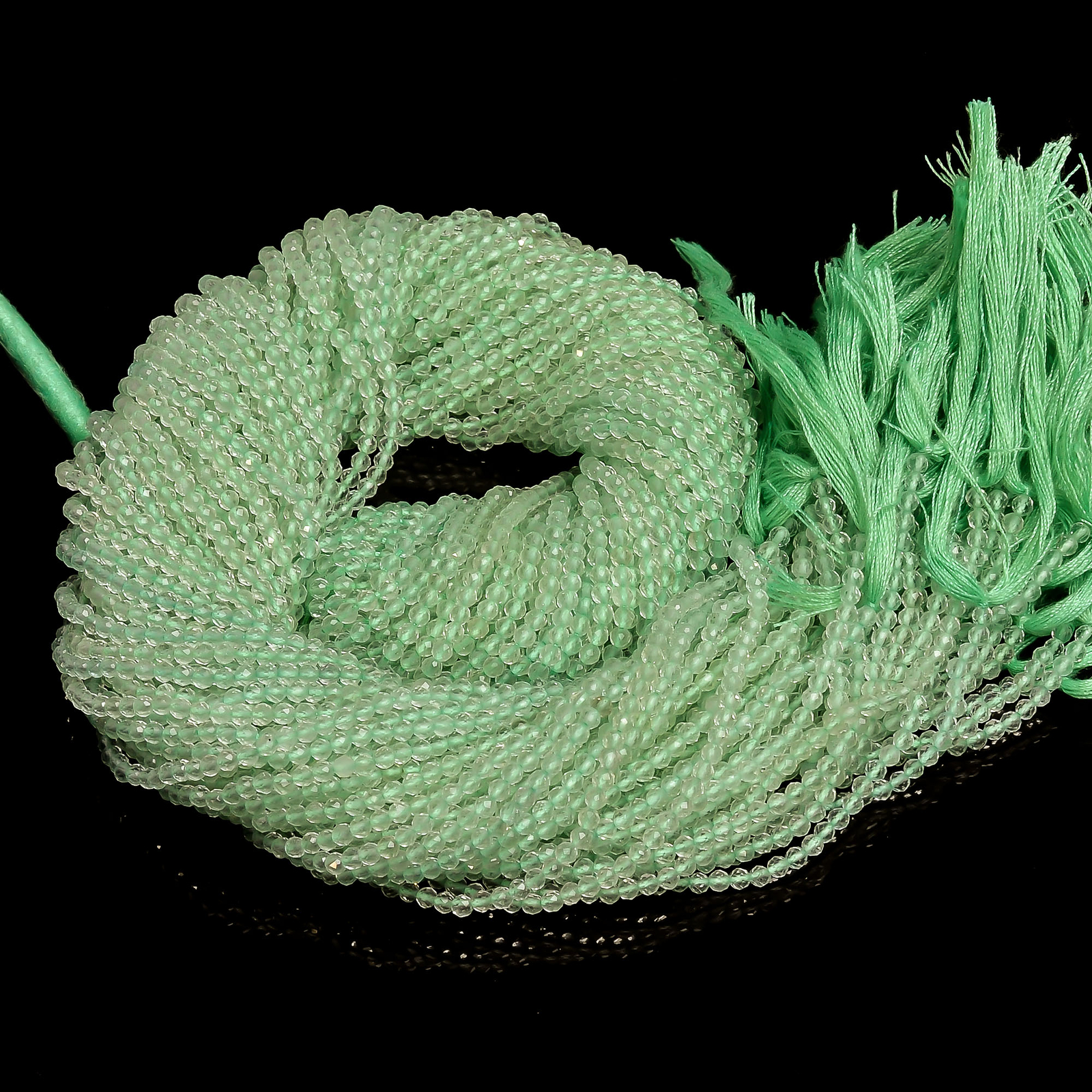 100% Natural Green Amethyst Gemstone Round Faceted Beads 2.5mm Strand 13″ EB-219