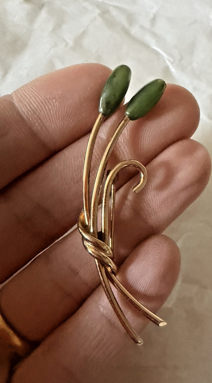 Vintage Brooch Winard 1/20 14 KT Gold Filled Cattails Plant Pin