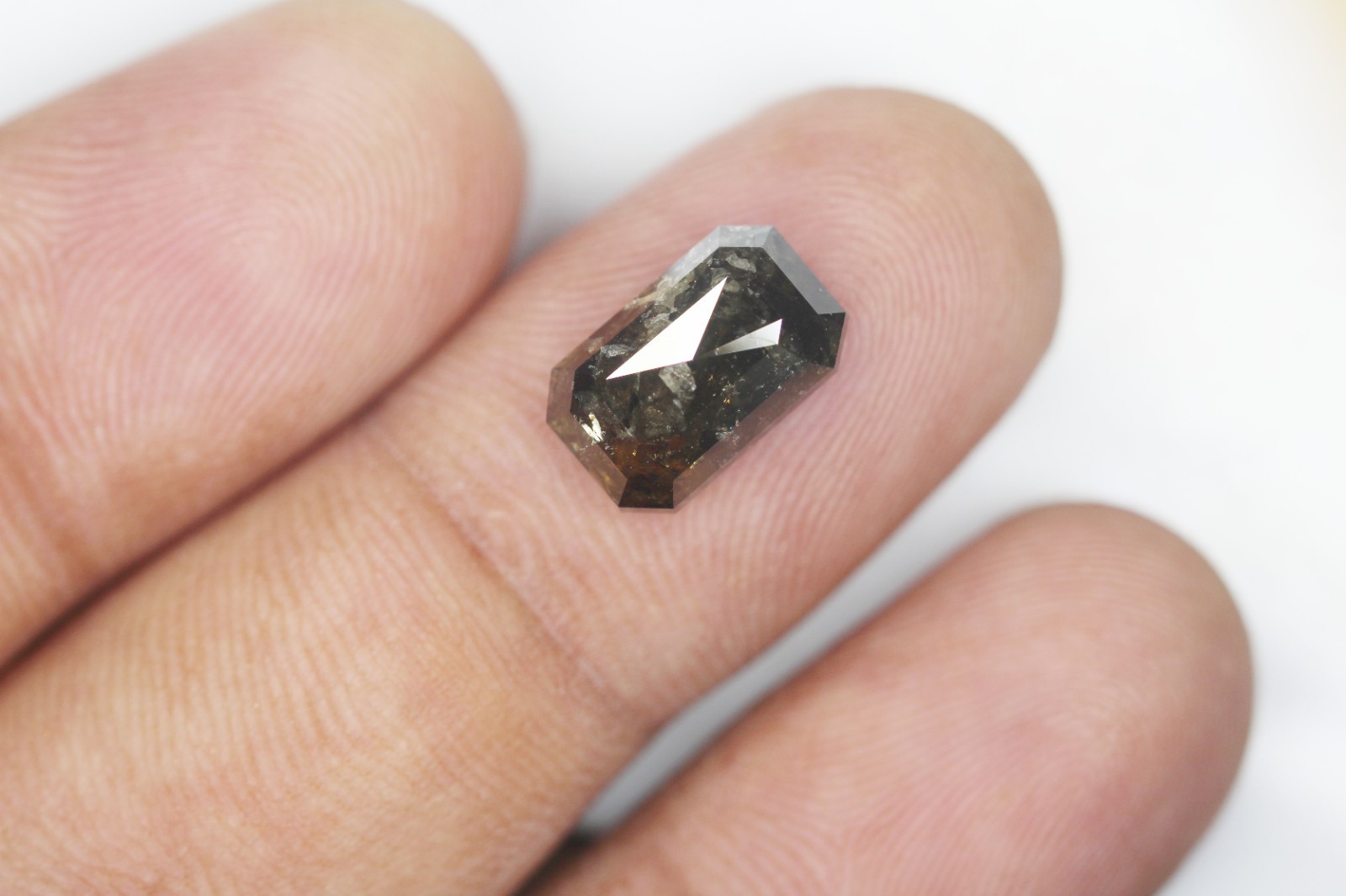 5.59 Ct Natural Loose Emerald Diamond Grey Color Emerald Shape Rustic Diamond