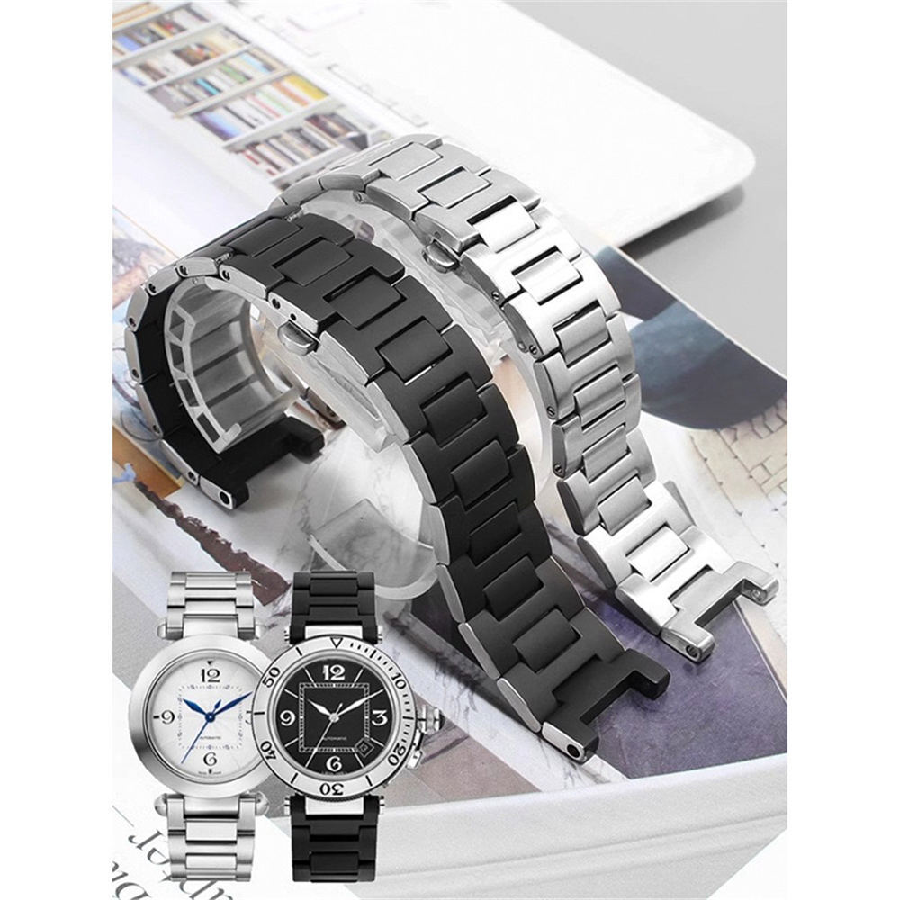 Solid Precision Steel Strap For Pasha de Cartier WSPA0013/W31077U2 Buckle Band