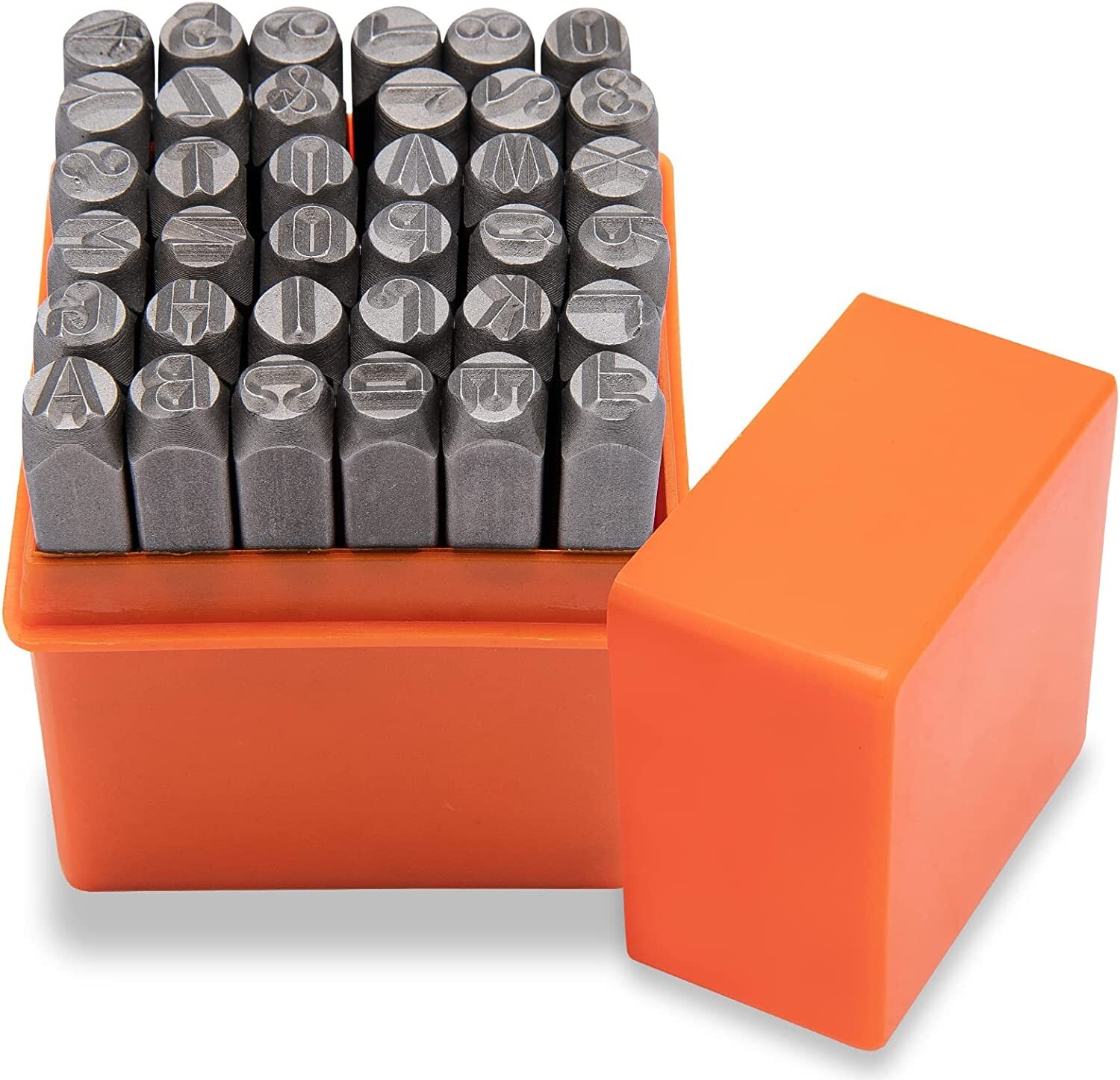 36pc 1/4″ Steel Metal Capital Letter & Vector Number Punch Stamp Set Stamping