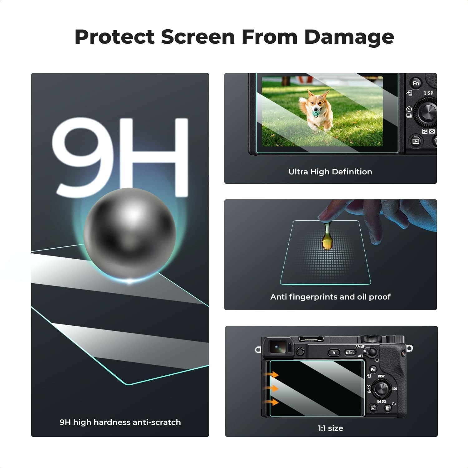 3 Pack Camera Screen Protector Compatible with Sony NEX 7/NEX 6/NEX 6L/NEX 5/NEX