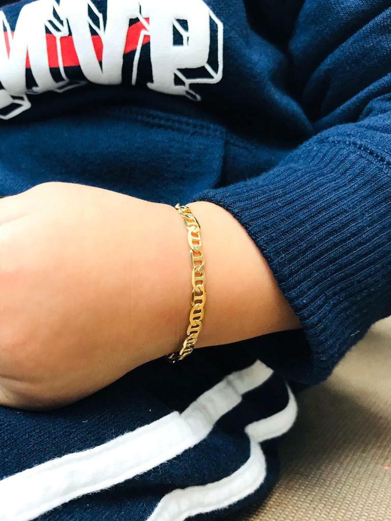 Pulsera Para Niños/Papa/Mama en Oro Laminado 14K Mariner Link,Families Bracelet