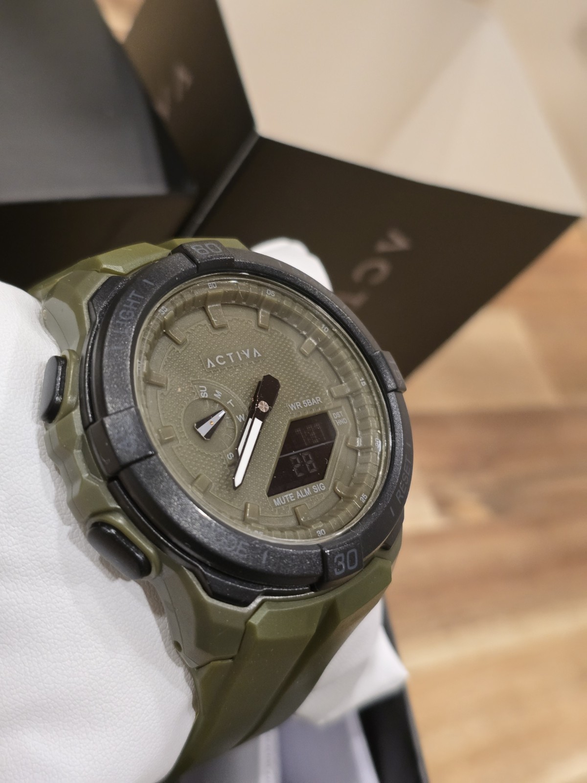 Activa Spry X Invicta Digital Essentials Men 53mm ABS Army Green ACW2583-005 NEW