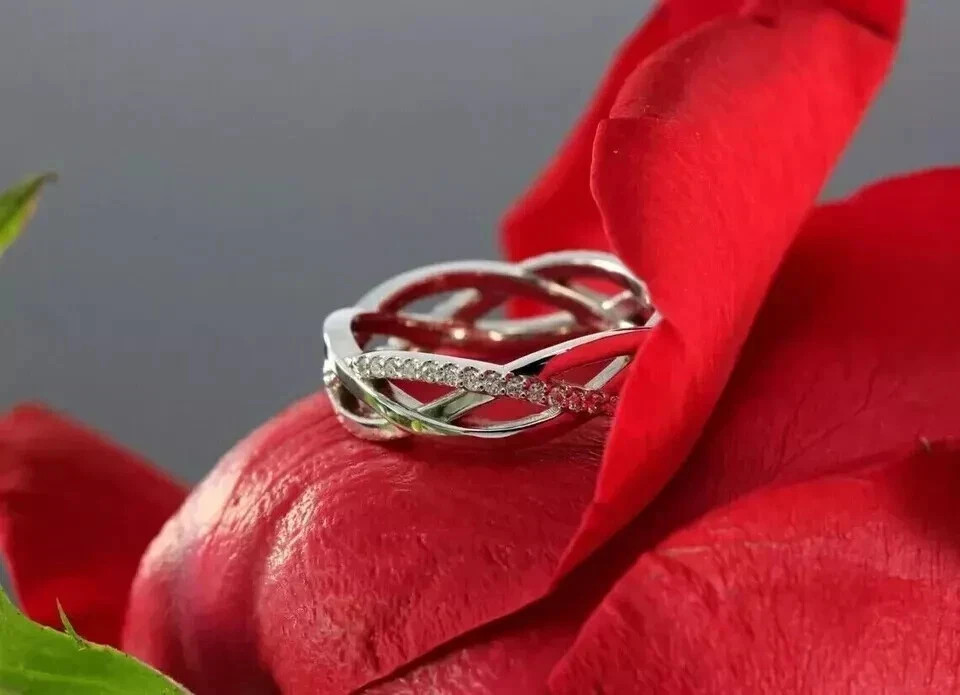 1.50Ct Round Cut Natural Diamond Solid 14K White Gold Full Eternity Band Ring