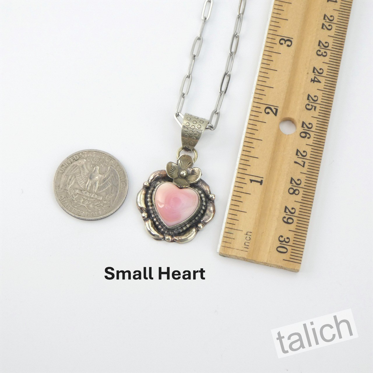 Pink Conch Shell Floral Tibet Silver Heart Pendant Necklace Boho Unique Gift