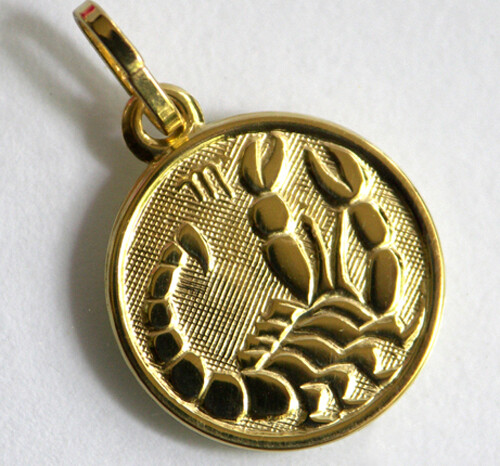Real gold *** pendant Zodiac zodiac sign zodiac Ø 12.5mm