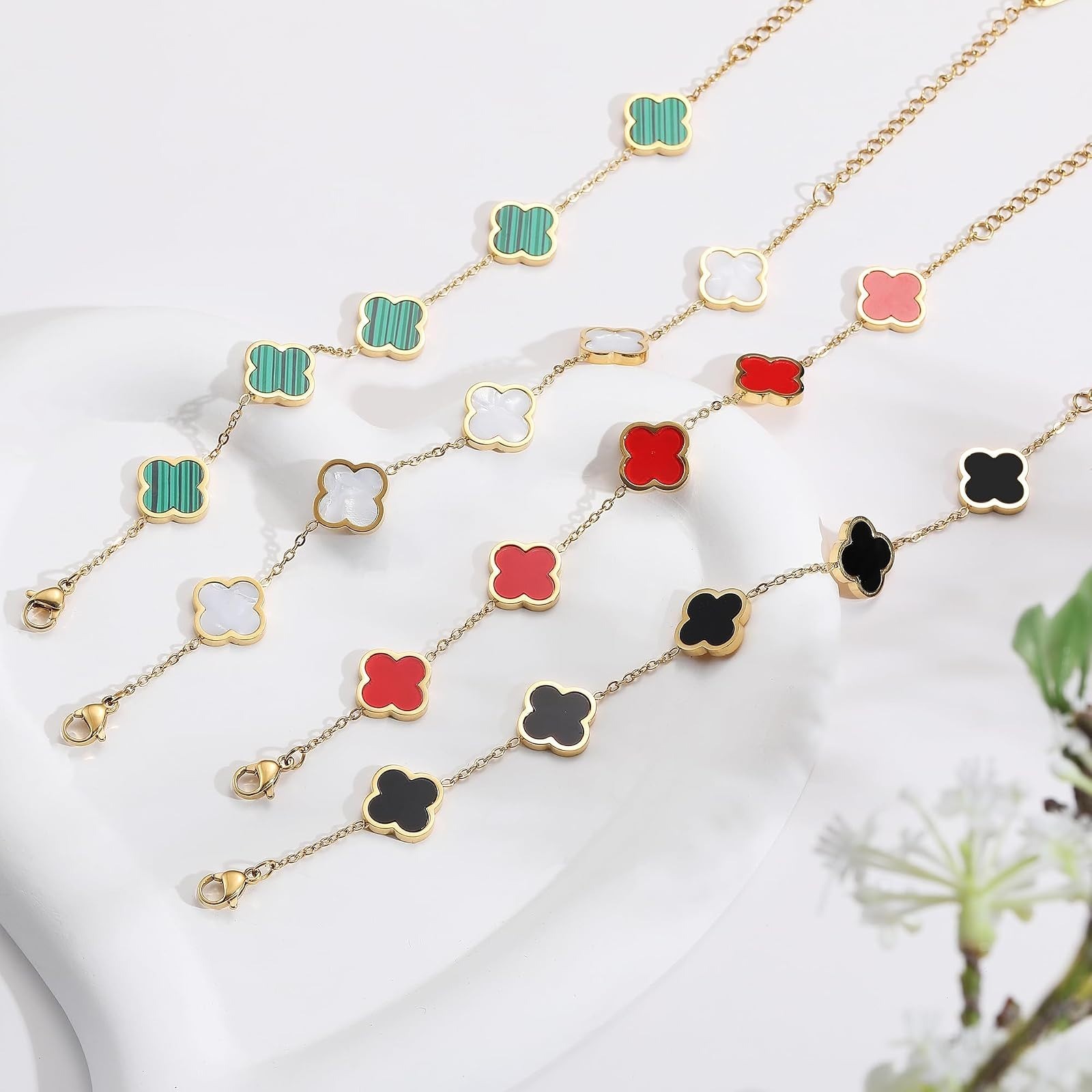 18K Gold Plated Clover Lucky Bracelet for Women – Trendy Jewelry Gift