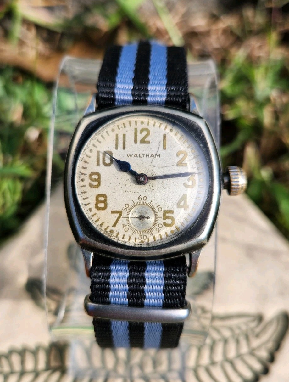 Vtg Waltham 1926 PVD Military Grade 365 Men’s 30mm Watch 15 Jewels NATO Strap!!!