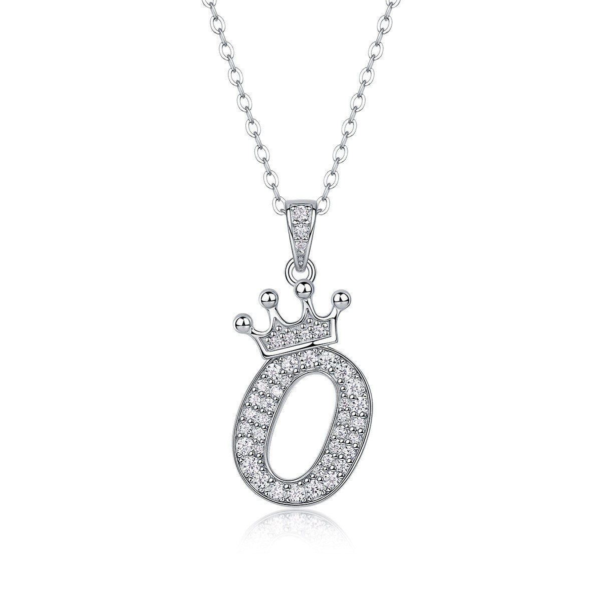 D Color Moissanite 26 Letter Pendant Necklace 925 Sterling Silver Pass Tester