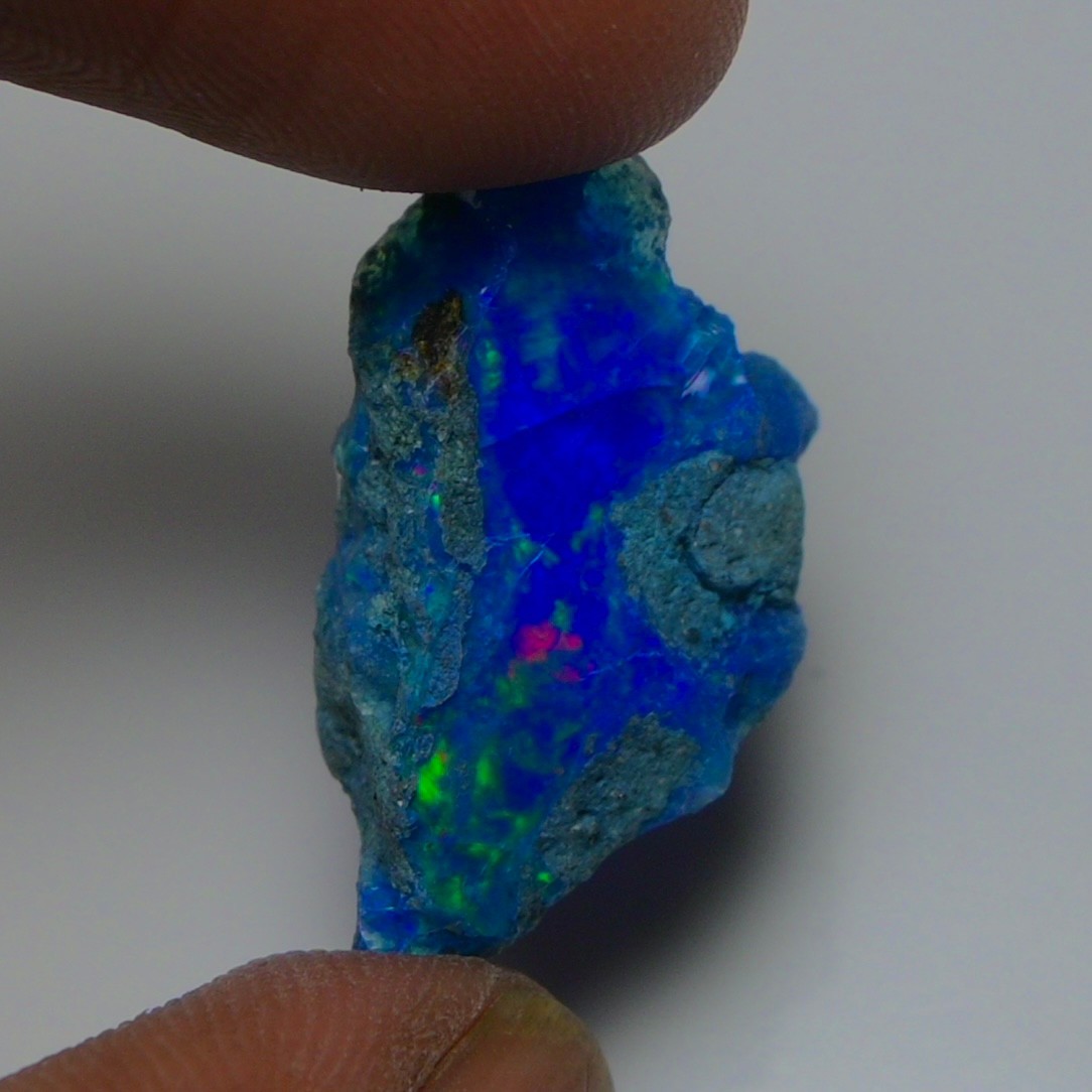 Blue Opal Rough 9.45 Carats, Smoked Ethiopian Welo Opal Rough, Fire Opal Rough