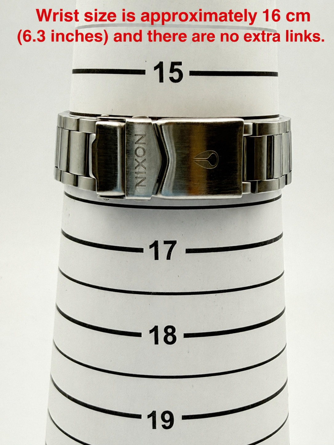 NIXON The SMALL PLAYER Qz Silver Black Dial Watch Wrist 16cm (6.3 in) – Rank C