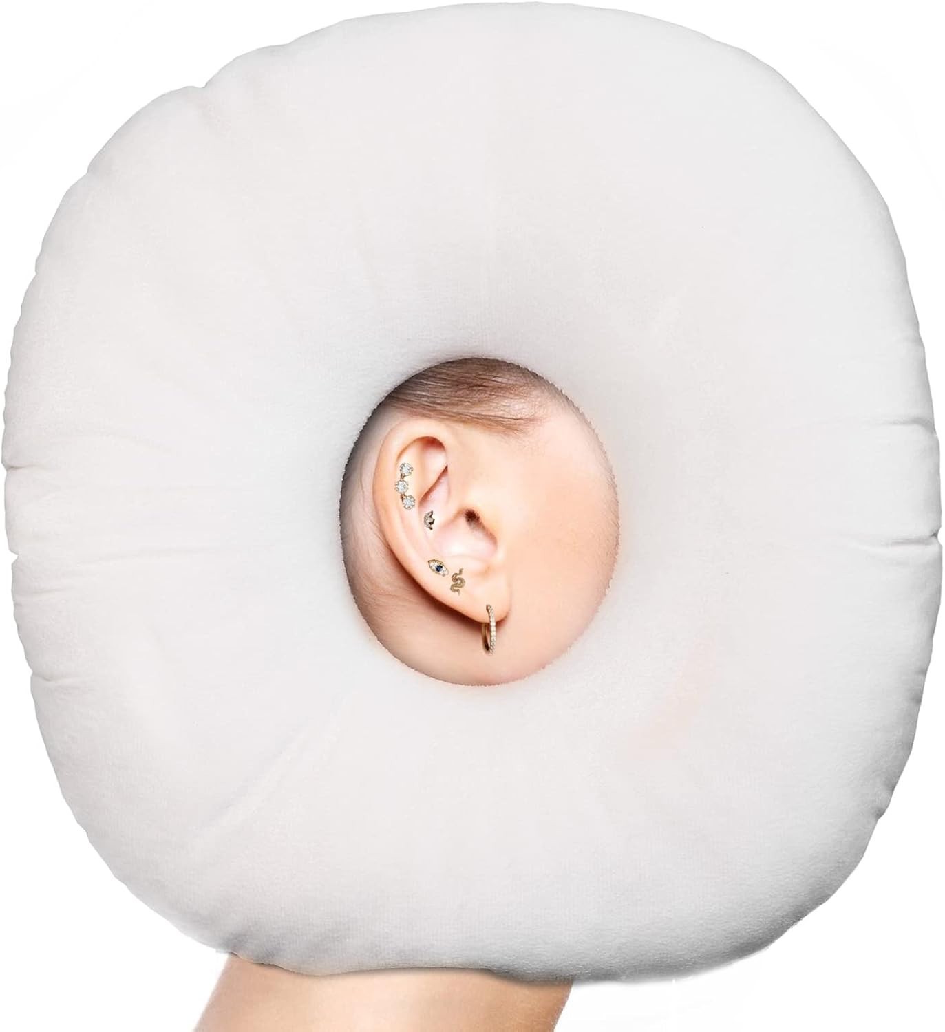 Ergonomic Ear Pain Relief Pillow with Adjustable Fill – Ideal for Side Sleep