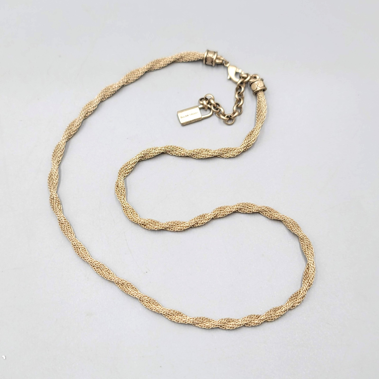 Vintage Ellen Tracy Mesh Chain Necklace Gold tone 18 in