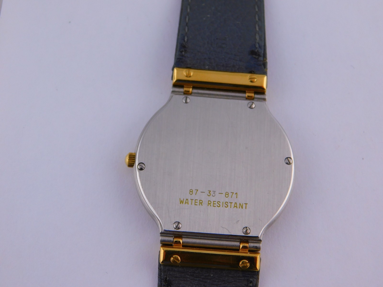 MOVADO 87-33-871 TWO-TONE 18K GP 5J SWISS QUARTZ MENS WRISTWATCH RARE W/BOX