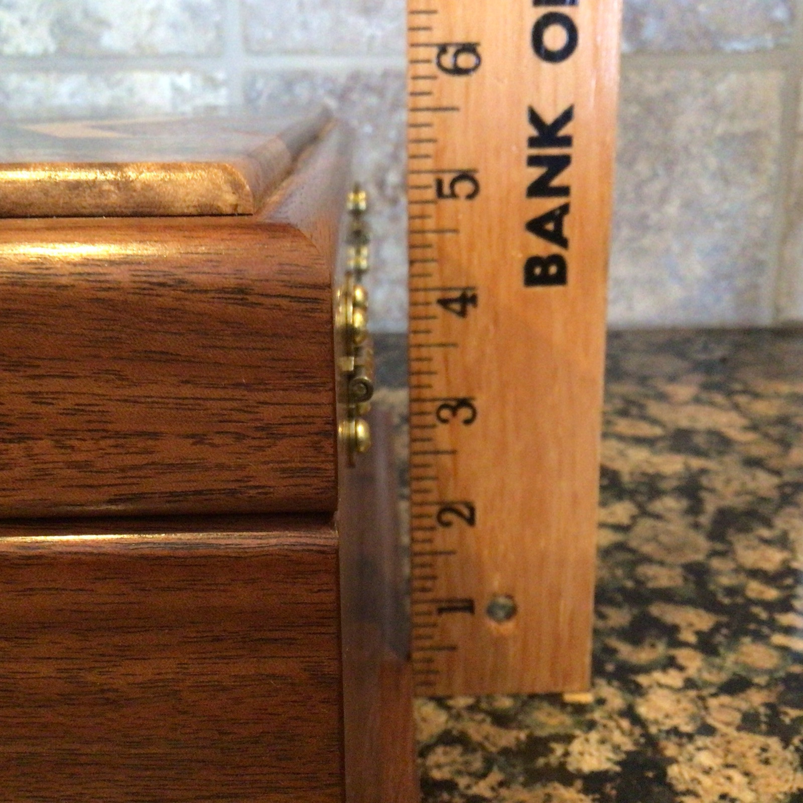Georgous Solid Walnut-Brass Inlay Jewelry/Keepsake Chest