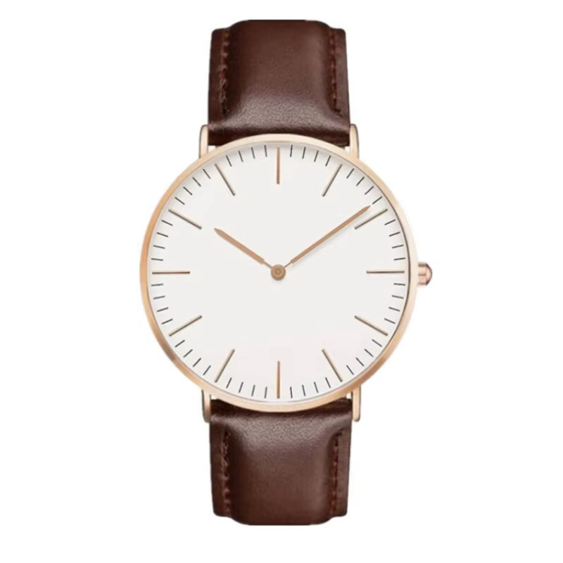 Luxury Women’s Watch Rose Gold Shell Dial Leather Strap Fashion Gift