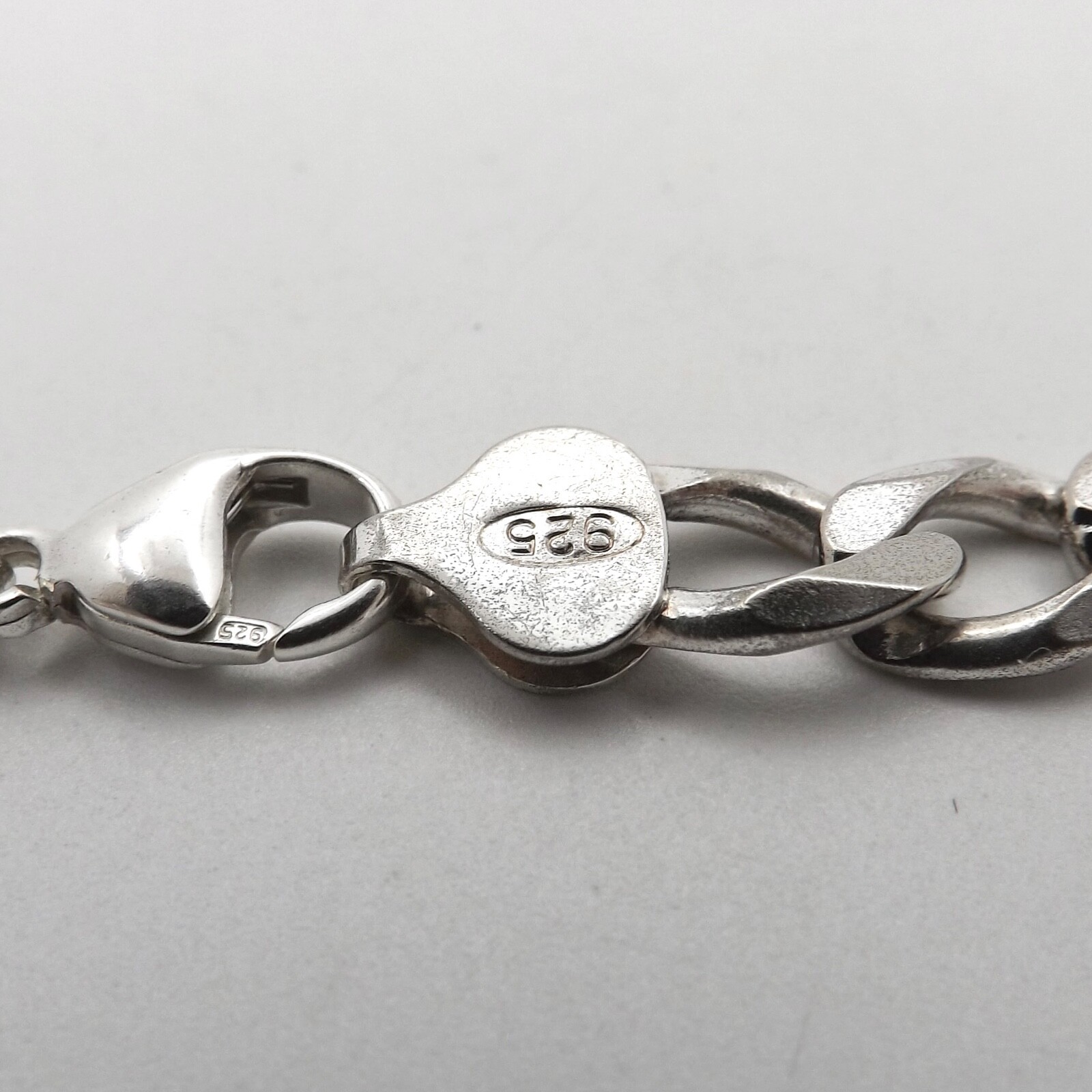 Sterling Silver Figaro Link 8mm Chain Necklace 925 Italy 30in Long Slip On 59gr