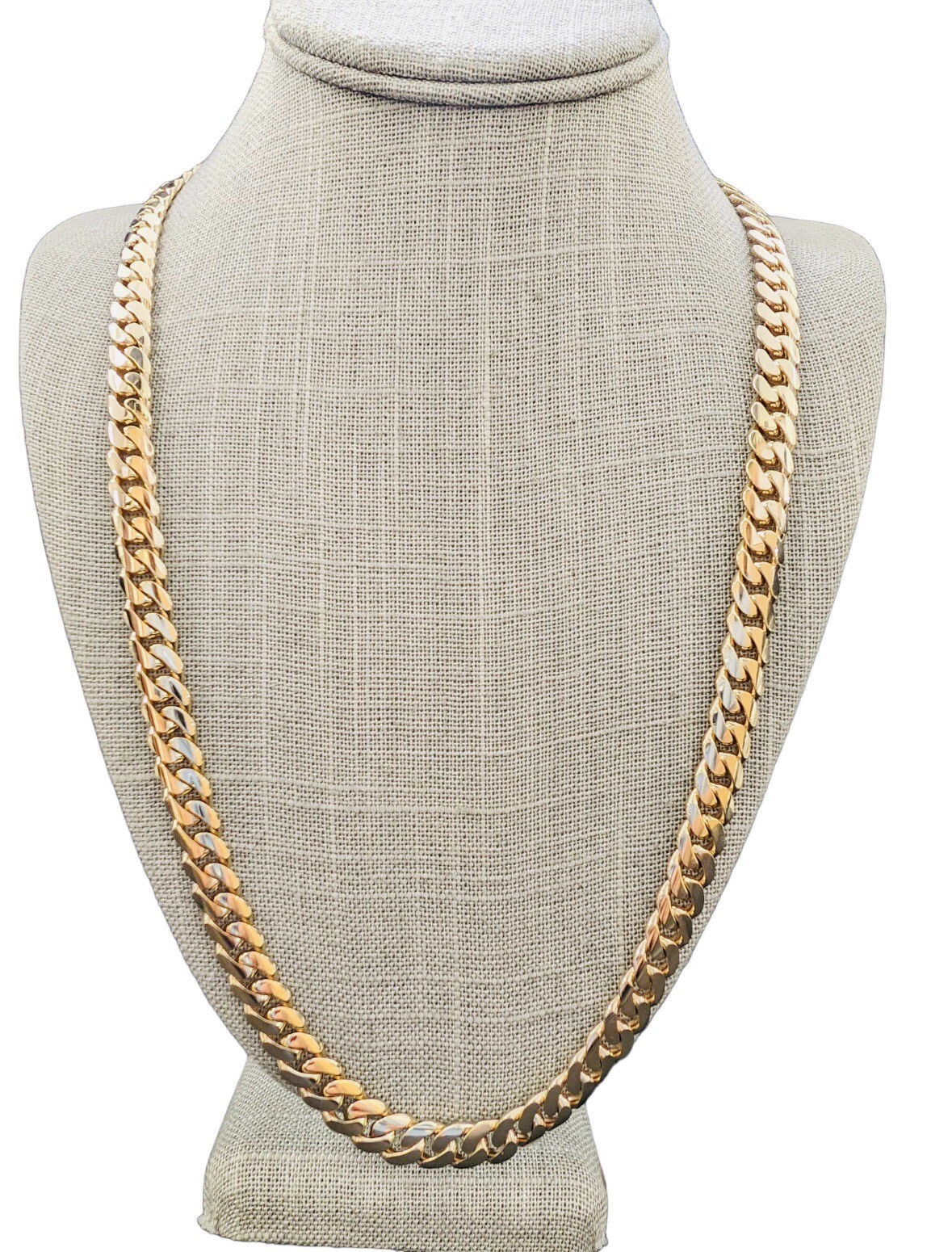14k Solid Real Yellow Gold Miami Cuban Curb Link Chain 7mm 24″ Necklace Box Lock