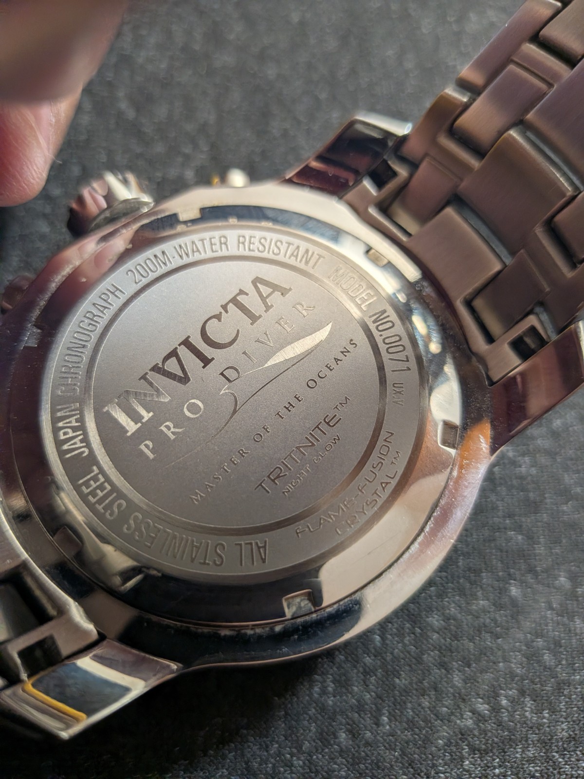 Used Invicta Men’s ‘S Pro Diver Quartz Chronograph Silver Dial Watch Model 0071