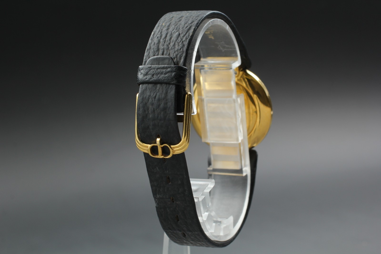 Dior Bagheera 47 153-2 Gold Black Moon Dial 30mm Quartz Womens Watch NEAR MINT