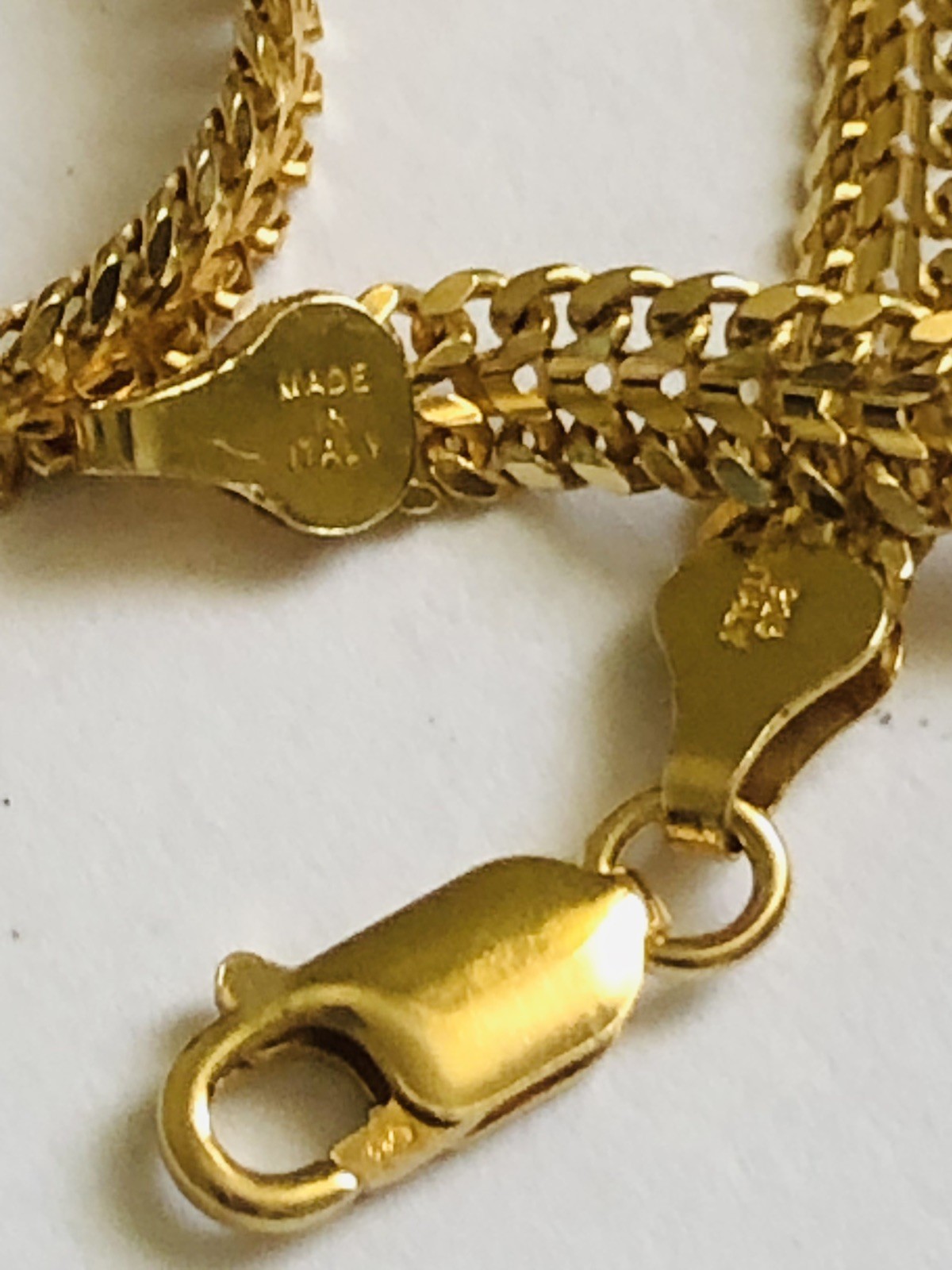 Vtg 925 Vermeil Yellow Gold HCT Italy,Beautiful Shiny Long Necklace,Heavy 29grms