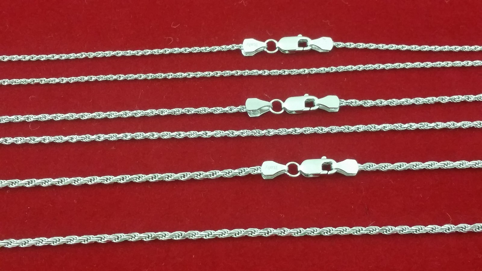 Solid .925 Sterling Silver Diamond Cut Twisted French Rope Chain Necklace Anklet