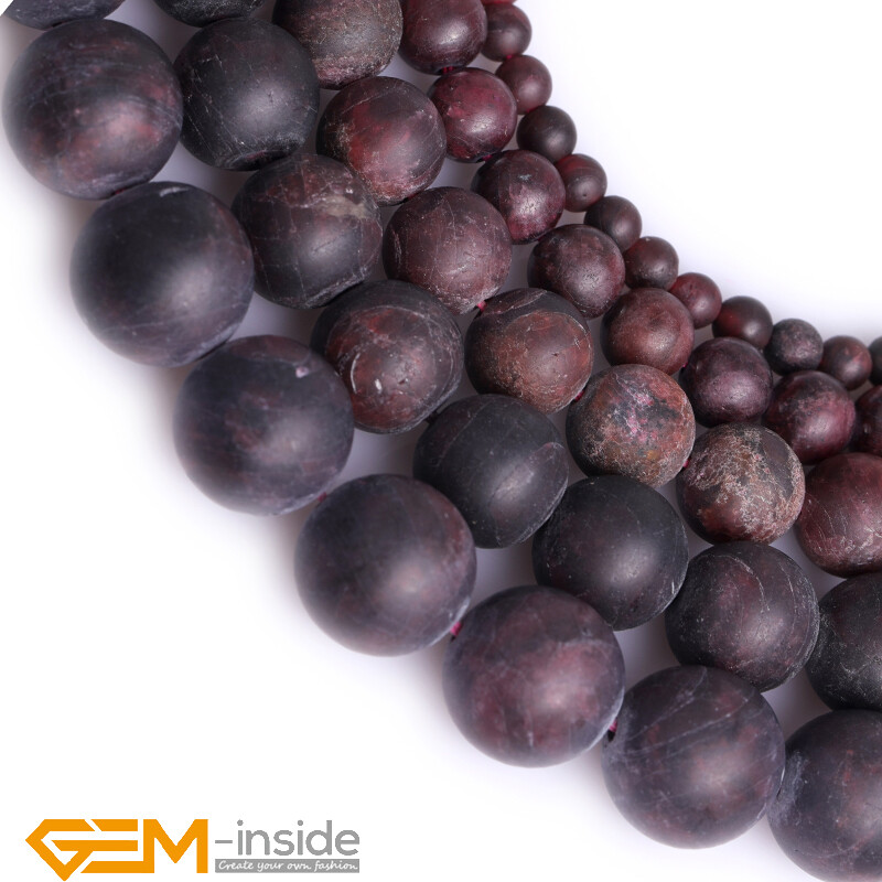 Natural Gemstone Assorted Frosted Matte Round Beads For Jewellery Making 15″