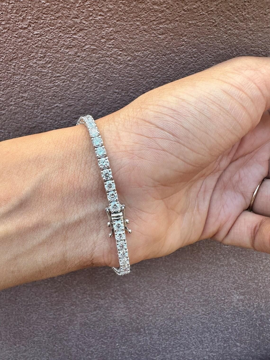 3.50Ct Lab Grown Diamond Tennis Bracelet 925 Sterling Silver Round E-F/VS1