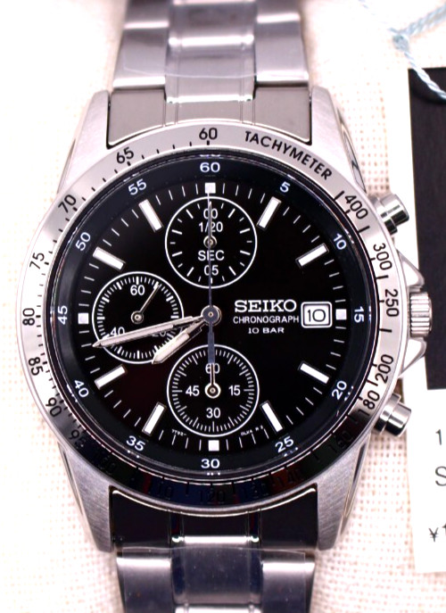 SEIKO Selection SBTQ041 Chronograph Quartz Men’s Watch Silver Black From Japan