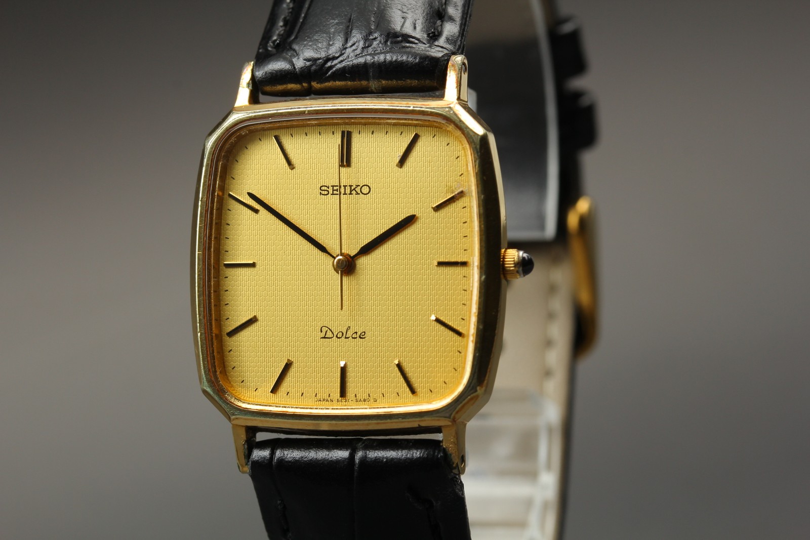 [N MINT] Vintage Seiko Dolce 5E31-5A80 Gold SGP30 Quartz Mens Watch From JAPAN