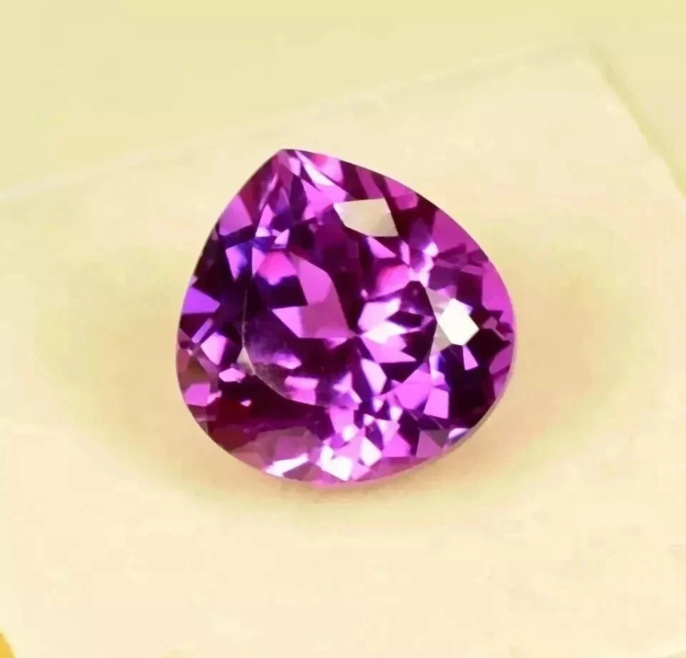 Natural Ceylon 12 Ct Purple Sapphire Pear Cut AGL Loose Certified Gemstone