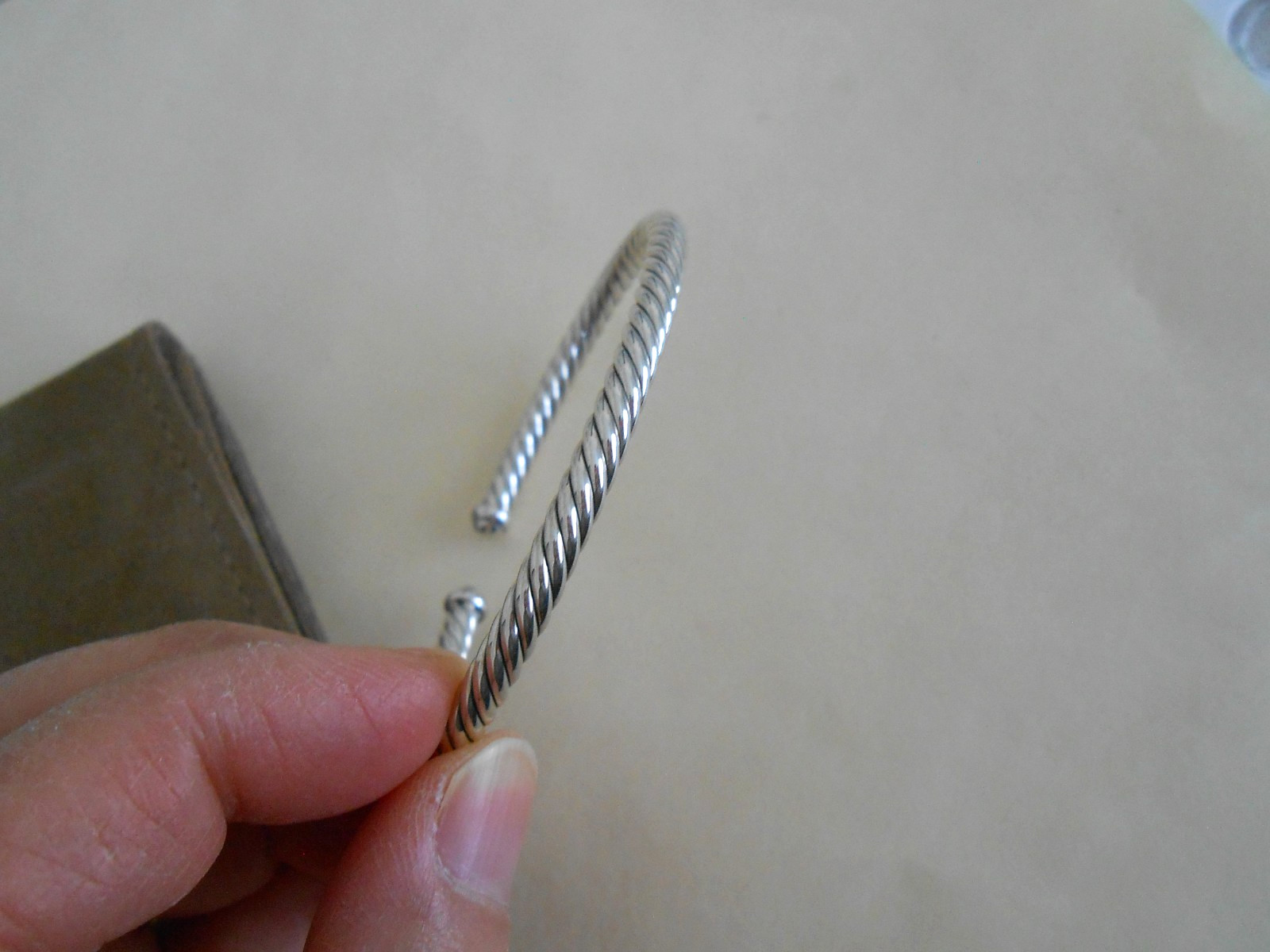 New David Yurman sterling Silver 4mm Cable Flex Bracelet 6.75″
