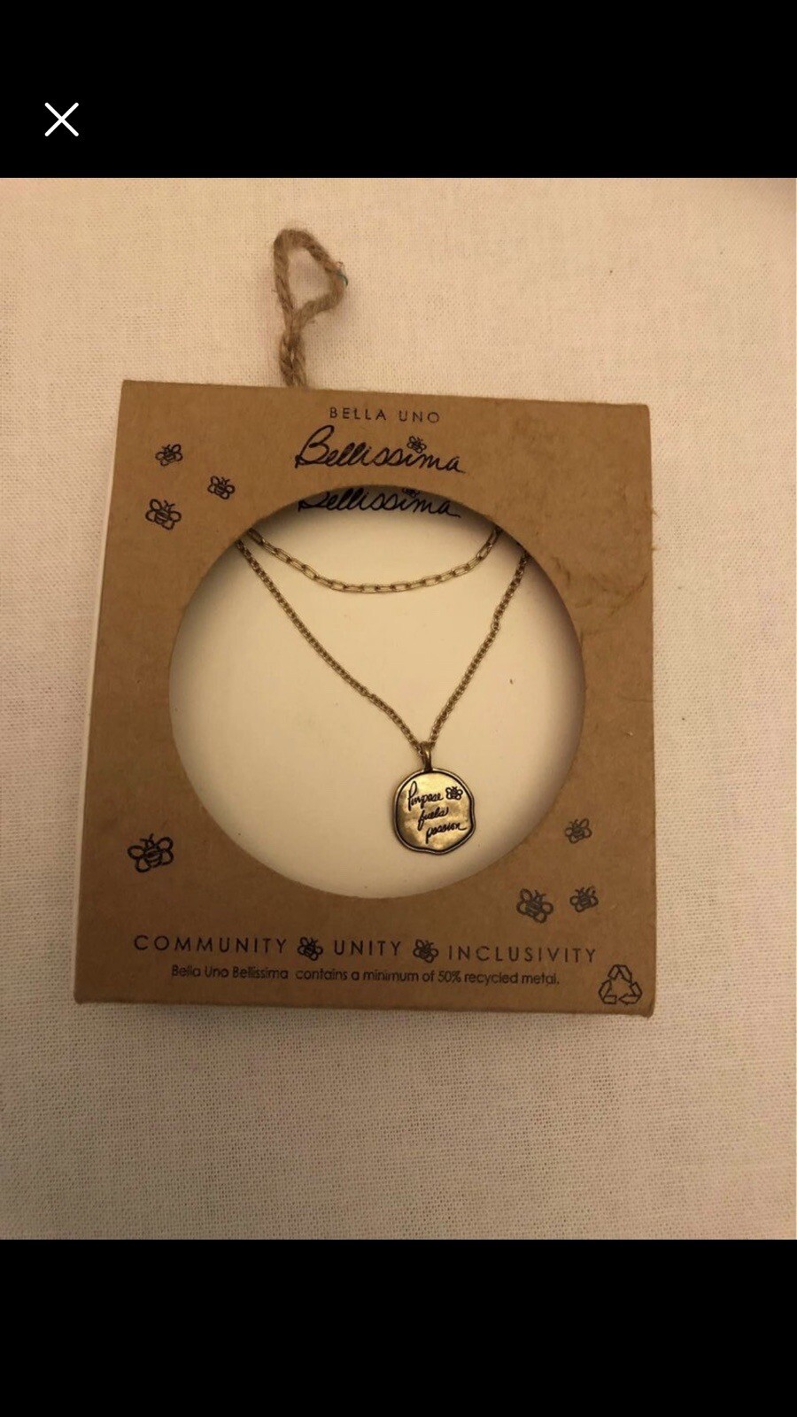 Bella Uno Gold Tone Purpose Fuels Passion Necklace 18 To 20 Inch Chain