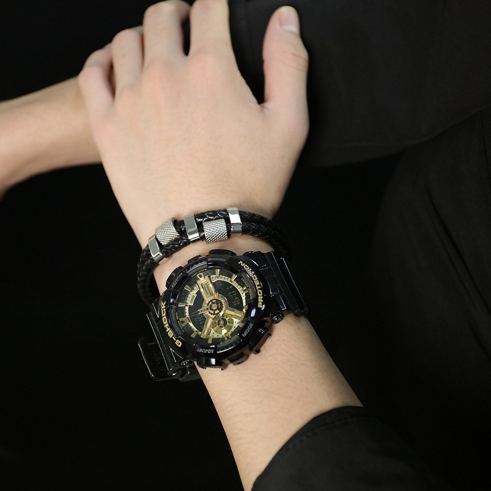 Men’s Stainless Steel Genuine Leather Bracelet Strength Fashion Bangle Wrap USA