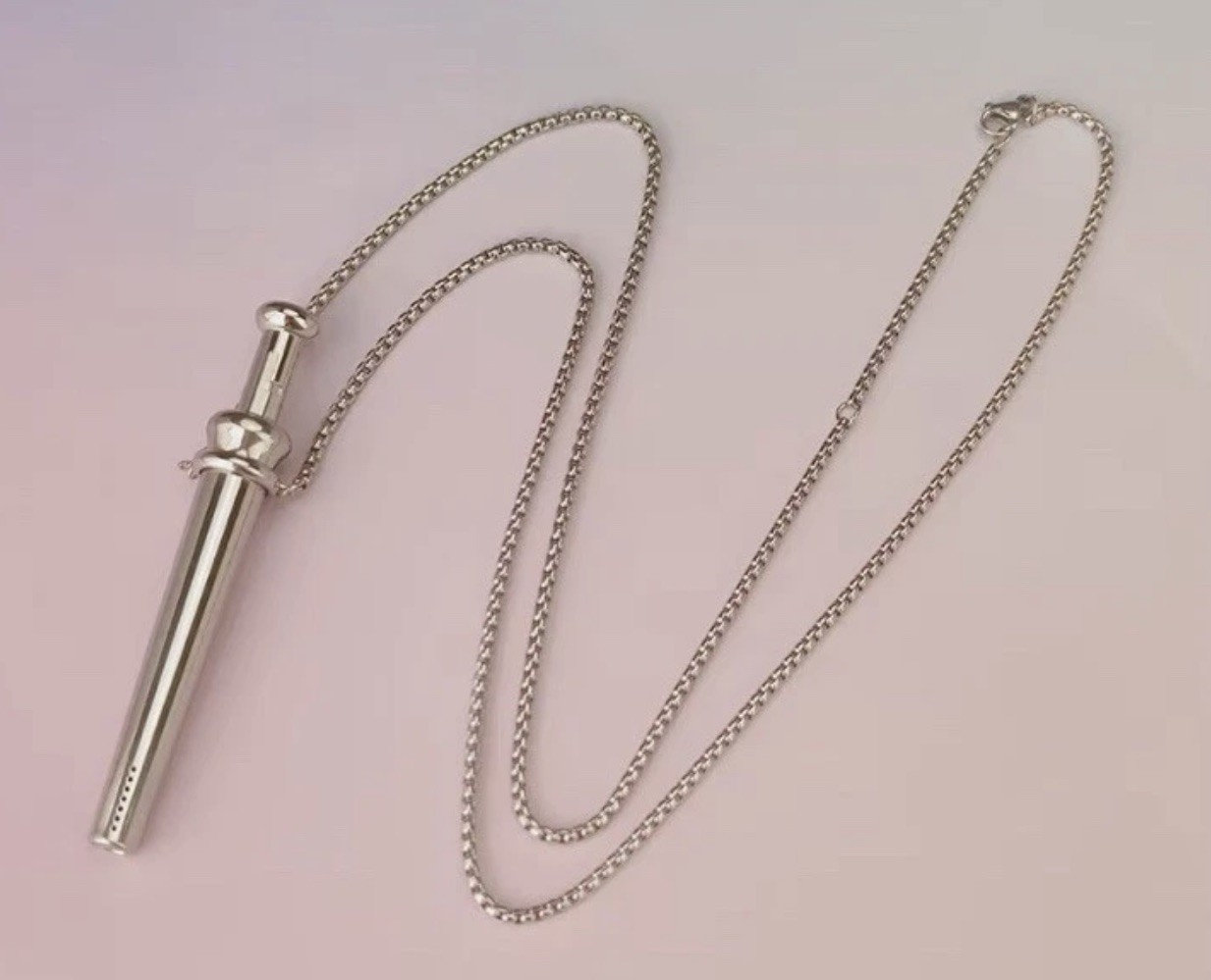 Rose Gold Incognito Compact Bump Straw Pendant Necklace Snuff Tool Snogo Clone