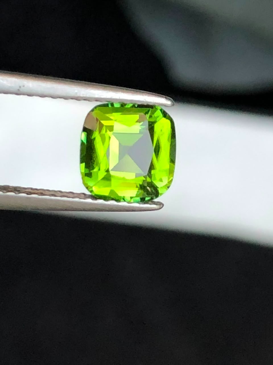 1.60ct Natural Loupe Clean Neon Lime Green Tourmaline Cushion Cut Loose Gemstone