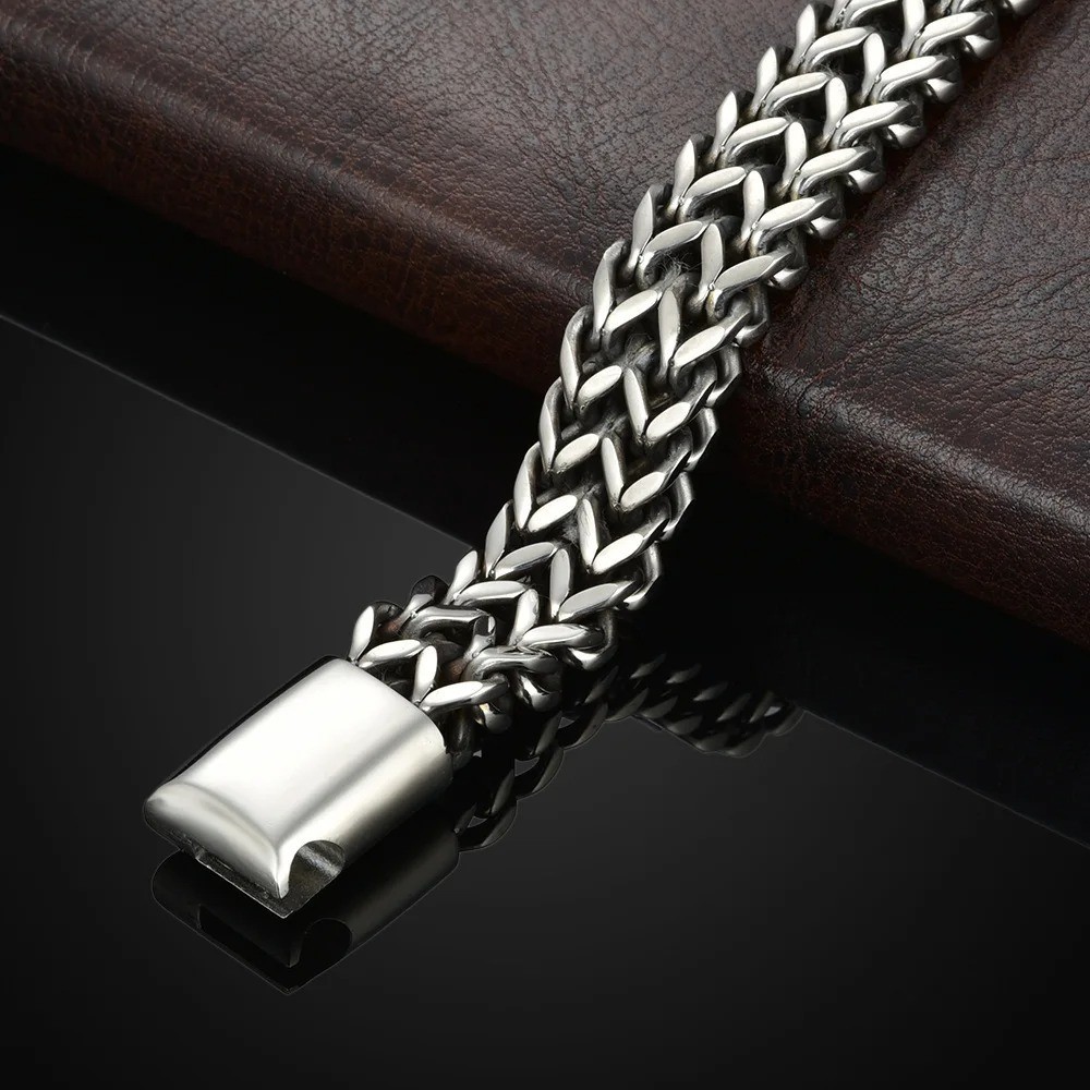 Stainless Steel Fish Scale Bracelet Magnetic Buckle Men’s Jewelry