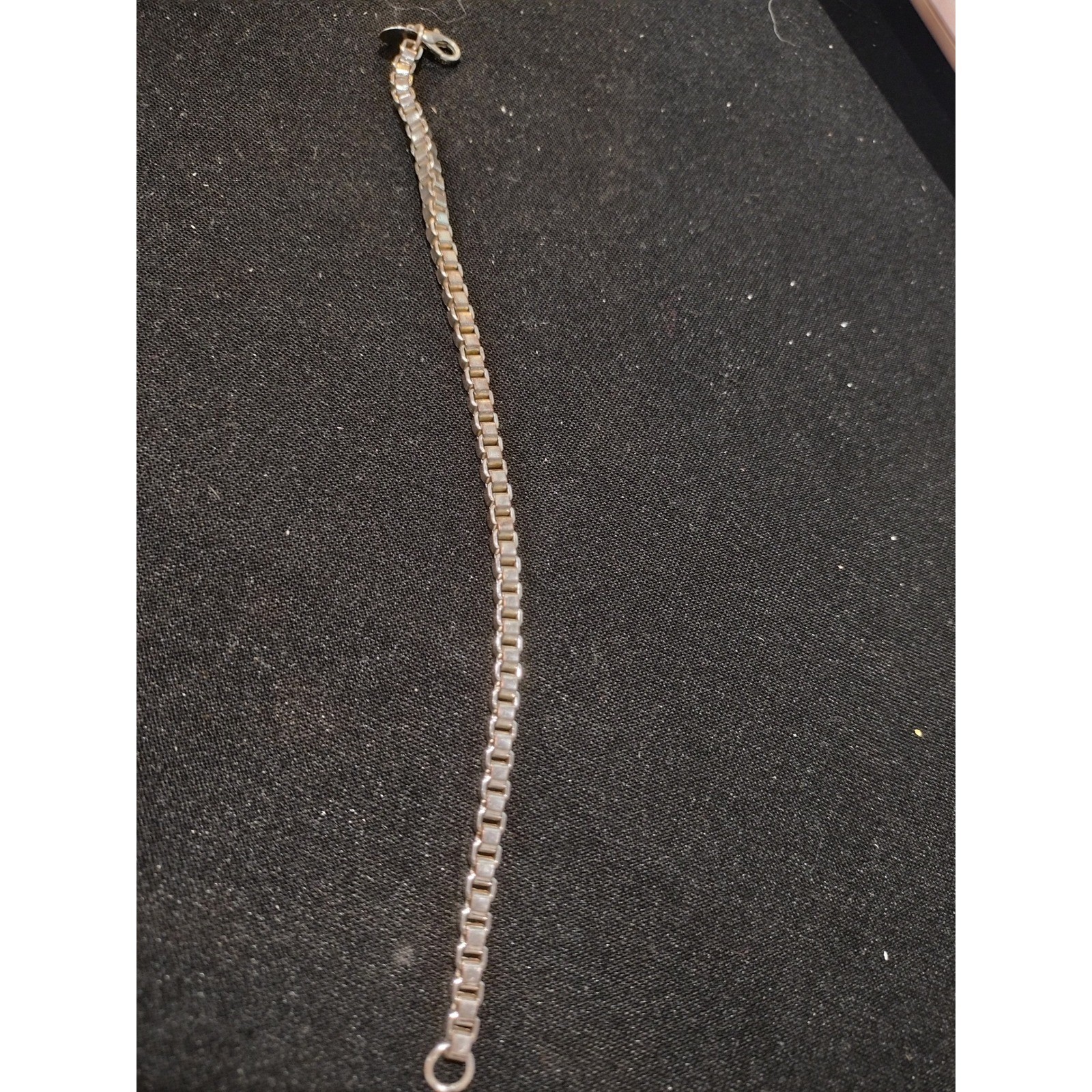 925 Sterling Silver Box Chain Link Bracelet Polished Lobster Clasp Hallmark