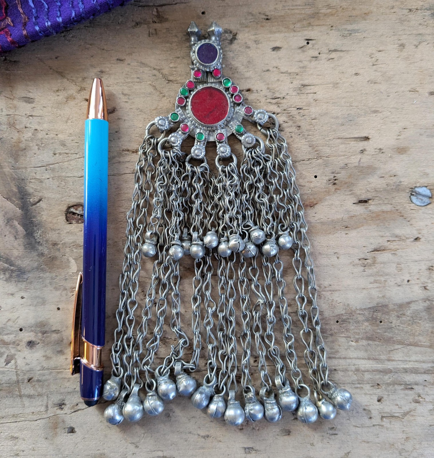 Vintage Waziri Tribal Pendant Large Jingling Jewelry (19372)