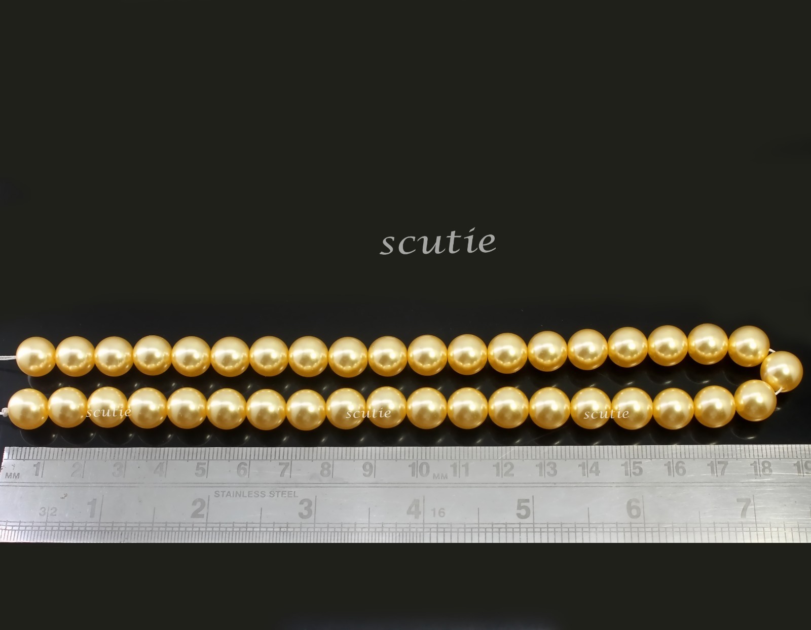 Natural South Sea Pearl “Philippines” 12.00 MM Round Shape Pure Gold Strand 15″