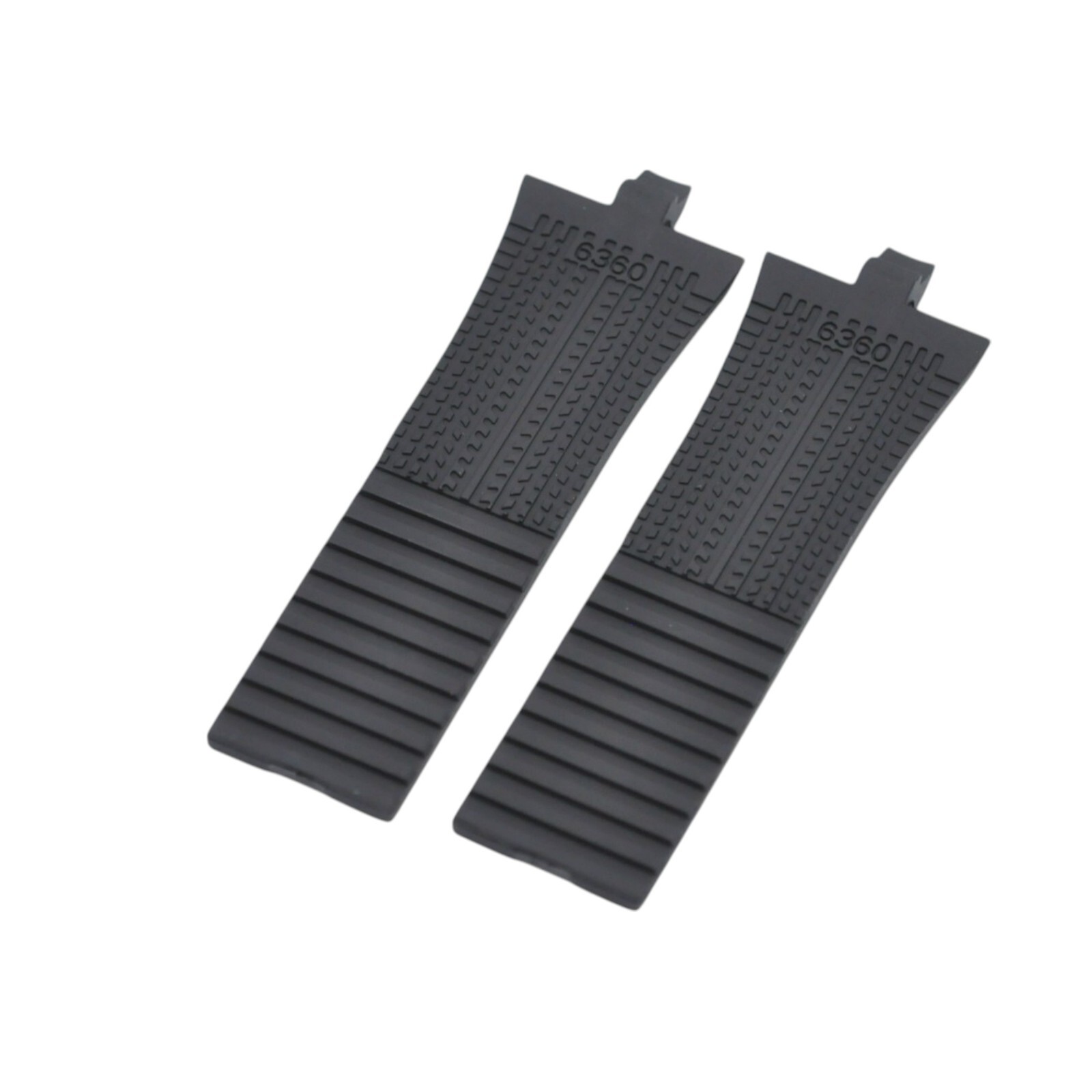 28x22mm Black Rubber Watch Strap For Porsche Design P6360 Chronograph Automatic