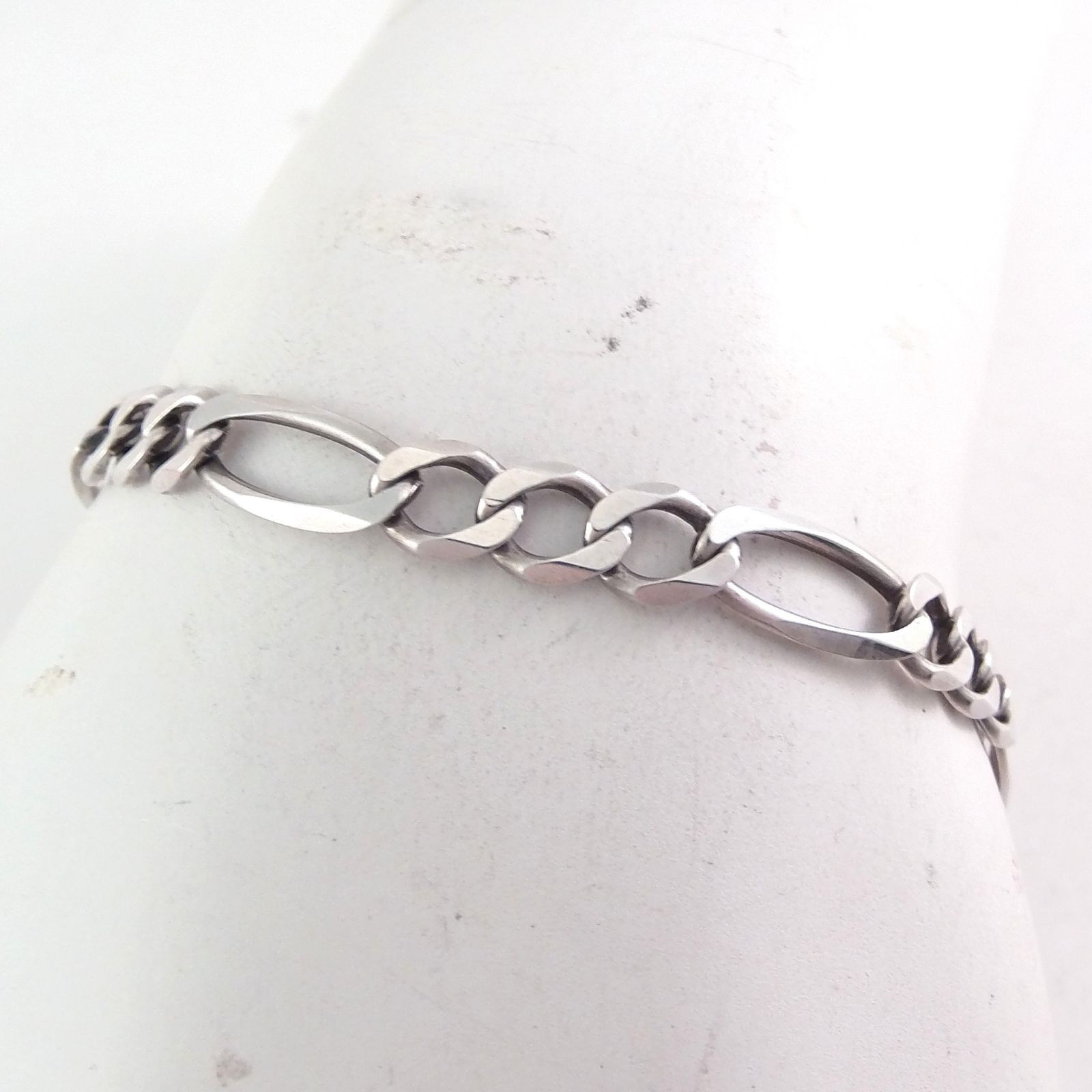 Vintage Milor 925 Solid Sterling Silver Figaro Link Bracelet 7.5″ Long 5.7mm