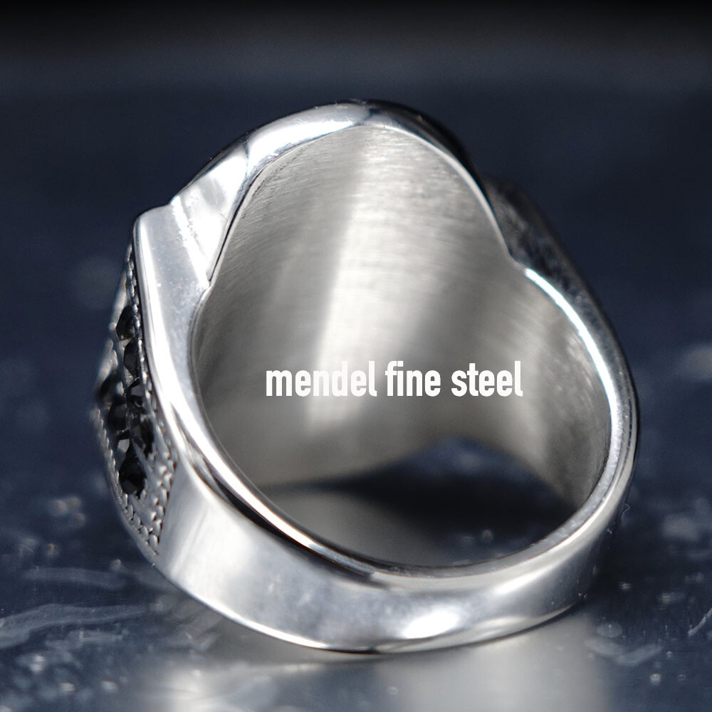 MENDEL Large Mens Gold Plated Red Coral Stone Ring Size 7 8 9 10 11 12 13 14 15