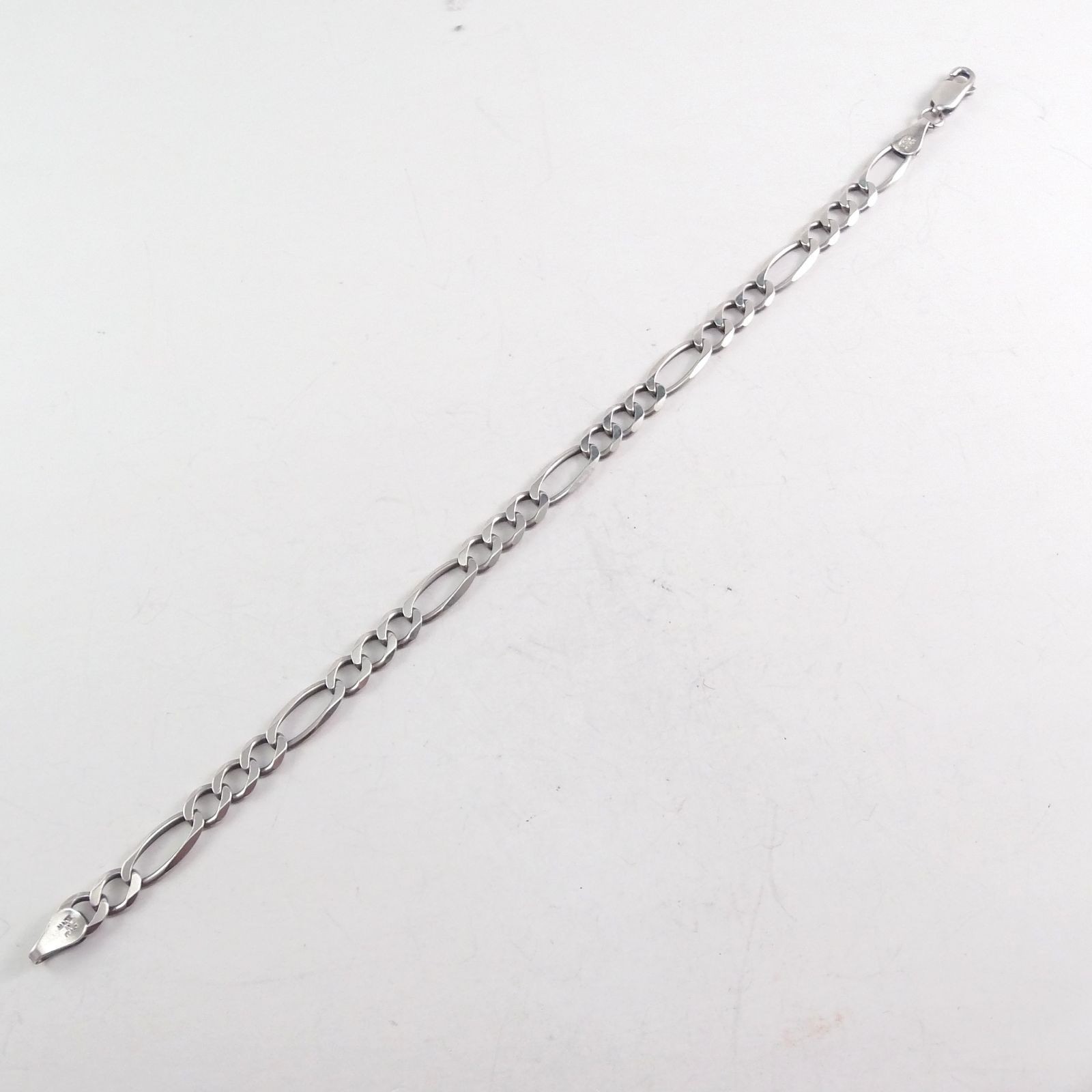 Vintage Milor 925 Solid Sterling Silver Figaro Link Bracelet 7.5″ Long 5.7mm